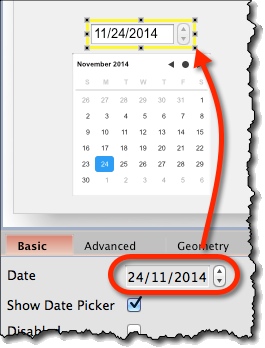 Calendar widget date-picker