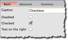 Checkbox widget basic properties