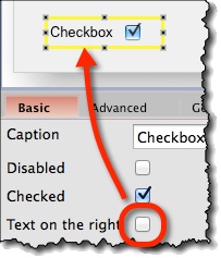 Checkbox widget layout