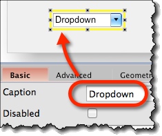 Editing dropdown widget