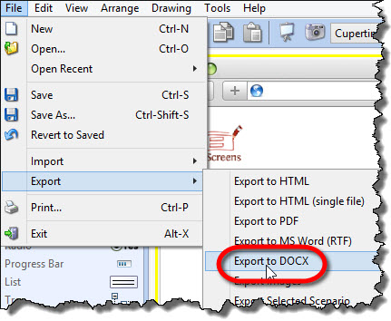 DOCX export for MS Word