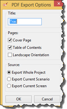 PDF Export options