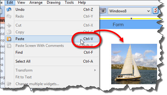 Pasting an image from clipboard 