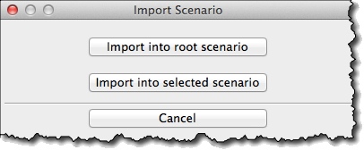 Import scenario options