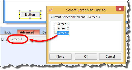 Choose link target from the link dialog