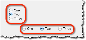 Layout options for radio buttons