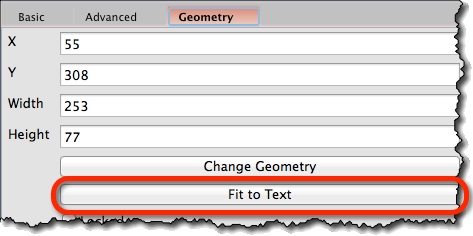 Text widget geometry properties