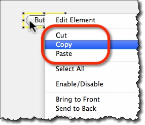 Copy a widget via right-click menu